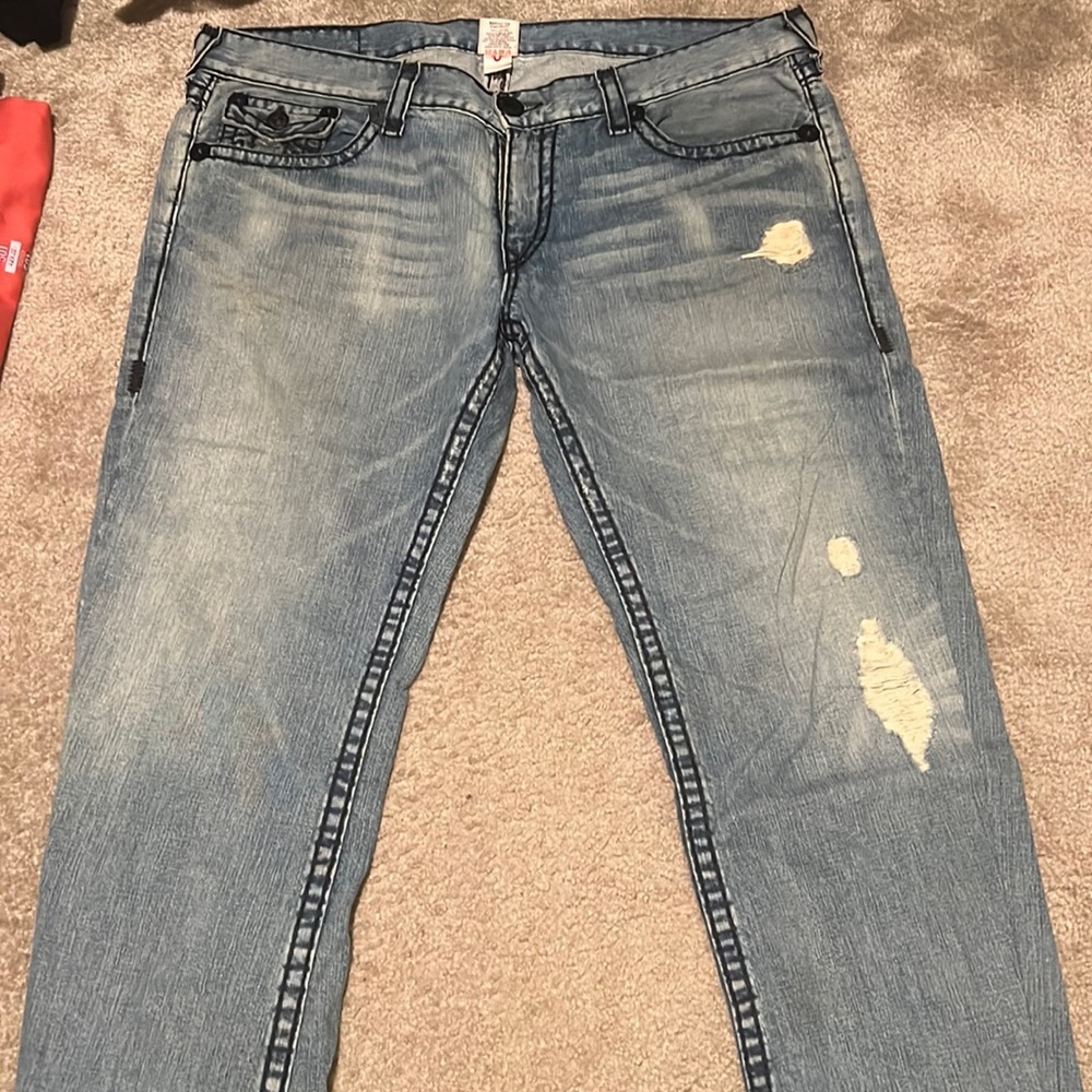 Used men true religion jeans blue size 42